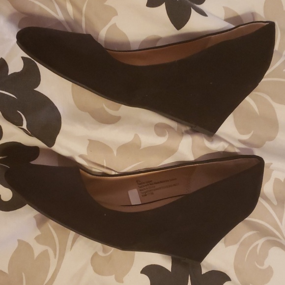 A New Day Black Suede Wedges - Picture 2 of 2